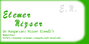 elemer mizser business card